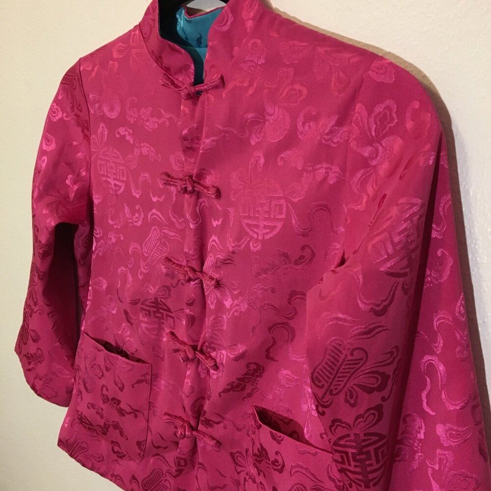 Reversible Mandarin Collar Jacket Frog Closure As… - image 6